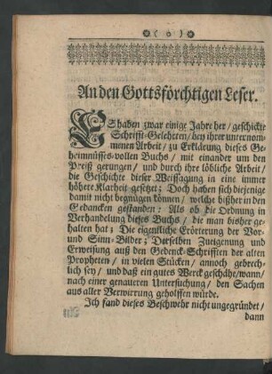 An den Gottsförchtigen Leser