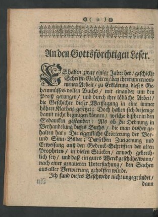 An den Gottsförchtigen Leser