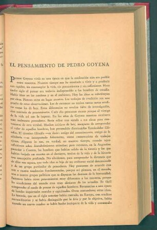 El pensamiento de Pedro Goyena