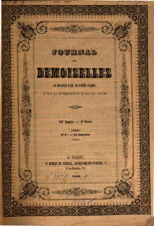 Journal des demoiselles. 16. 1848 = Ser. 4