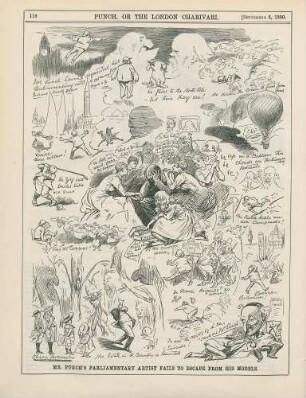 Mr. Punch's parliamentary artist fails to escape from his models