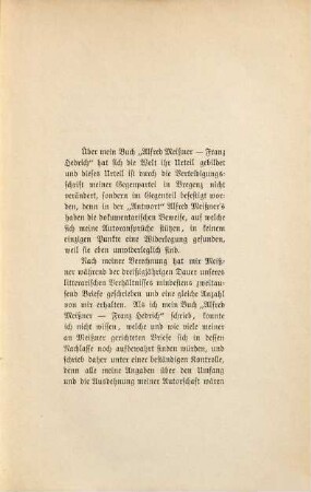 Alfred Meißner-Franz Hedrich : Replik von Franz Hedrich