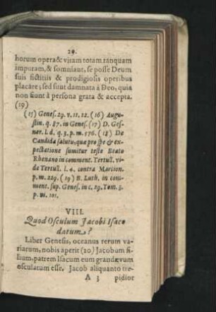 VIII. Quod Osculum Iacobi Isaco datum?