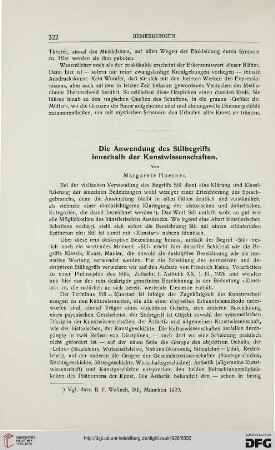 Die Anwendung des Stilbegriffes innerhalb der Kunstwissenschaften