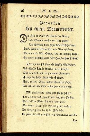 Gedanken bey einem Donnerwetter.