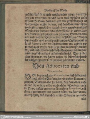 Von Advocaten und Procuratoribus