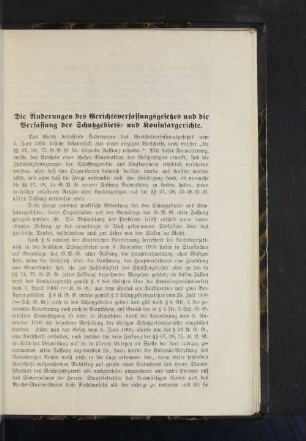 Die Änderungen des Gerichtsverfassungsgesetzes und die Verfassung der Schutzgebiets- und Kosulargerichte.
