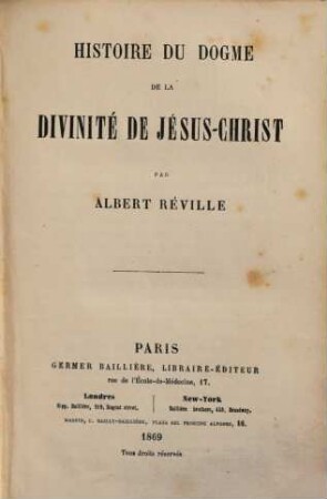 Histoire du dogme de la divinité de Jésus-Christ