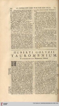 Huberti Goltzii Tauromenium