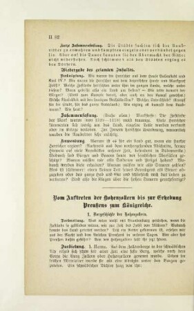 Vom Auftreten der Hohenzollern bis zur Erhebung Preußens zum Königreiche