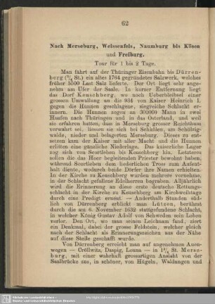Nach Merseburg, Weissenfels, Naumburg bis Kösen und Freiburg