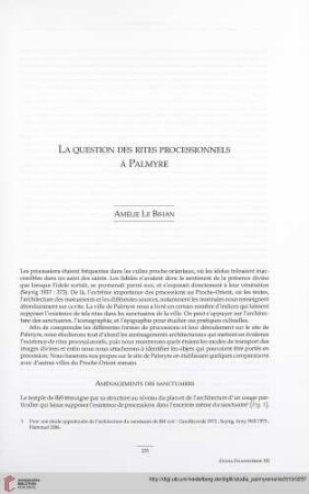 12: La question des rites processionnels à Palmyre