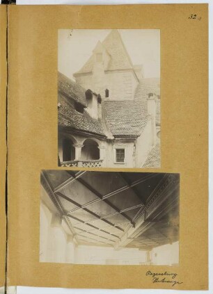 Neue Waag, Regensburg: Ansicht, Innenansicht (aus: Skizzen- und Fotoalbum 21)