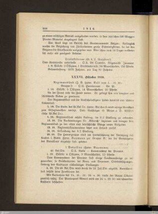 XXXVI. Oktober 1916