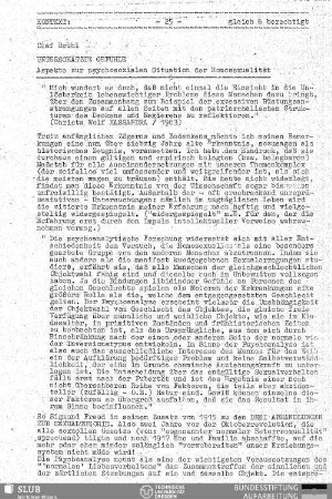 Unterschätzte Gefühle : Aspekte zur psychosozialen Situation der Homosexualität