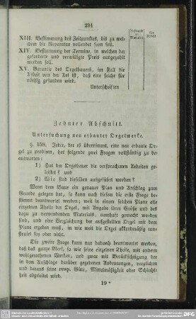 Zehnter Abschnitt. Untersuchung neu erbauter Orgelwerke