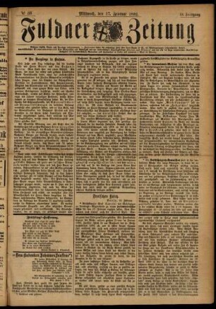 Ausgabe vom Mittwoch, den 17. Februar 1892.