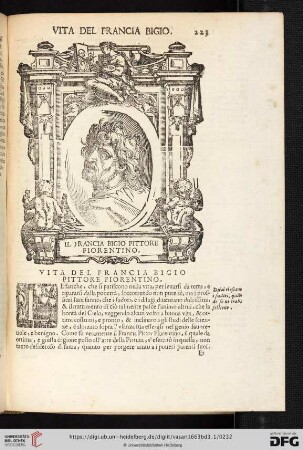 Vita del Francia Bigio Pittore fiorentino