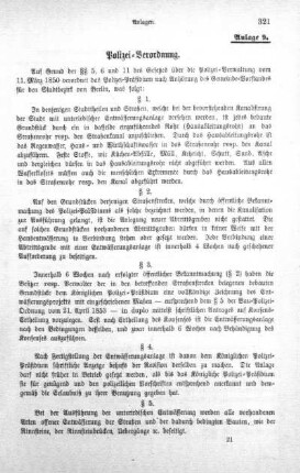 Anlage 9. Polizei-Verordnung