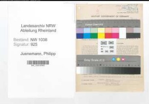 Entnazifizierung Philipp Juenemann , geb. 07.09.1891 (Angestellter)