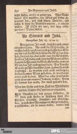 An Simonis und Judae