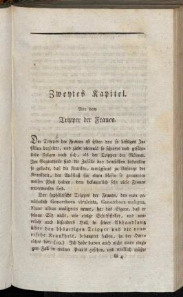 Zweytes Kapitel. Von dem Tripper der Frauen.