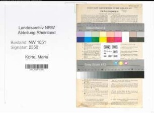 Entnazifizierung Maria Korte , geb. 21.03.1892 ()