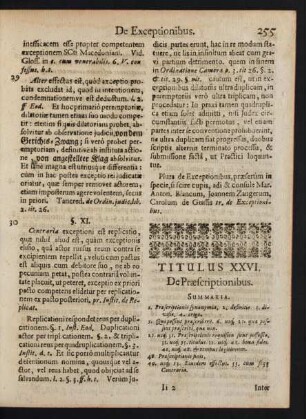Titulus XXVI. De Praescriptionibus.