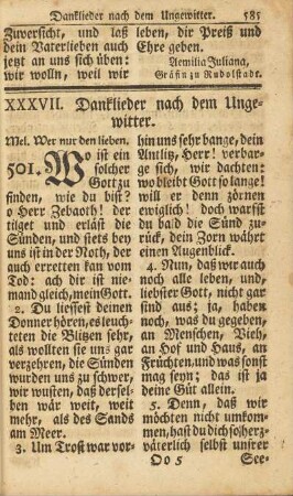 XXXVII. Danklieder nach dem Ungewitter.