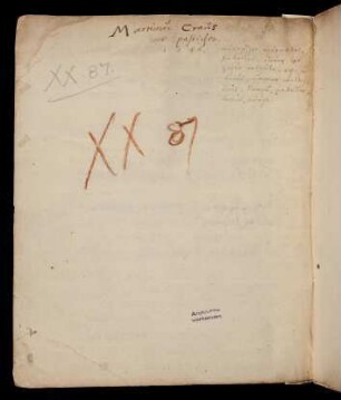 Spiegel mit Besitzvermerk: Martinus Craus me possidet. 1546
