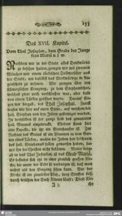 Das XVII. Kapitel. Vom Thal Josaphat, dem Grabe der Jungfrau Mariä u. s. w.