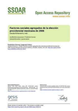 Factores sociales agregados de la elección presidencial mexicana de 2006