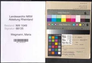 Entnazifizierung Maria Wegmann , geb. 15.08.1890 (Aerztin)