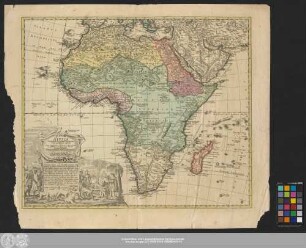 Africa : Secundum legitimas Projectionis Stereographicæ regulas et juxta recentissimas relationes et observationes in subsidium vocatis quoque veterum Leonis Africani Nubiensis Geographi et aliorum monumentis et eliminatis fabulosis aliorum designationibus pro præsenti statu ejus aptius exhibita