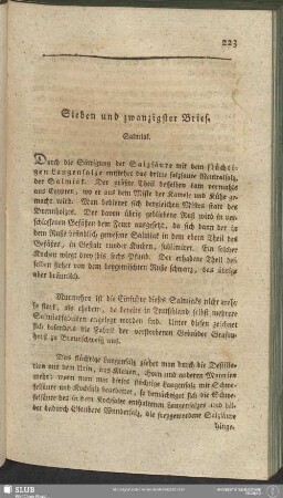Sieben und zwanzigster Brief. Salmiak