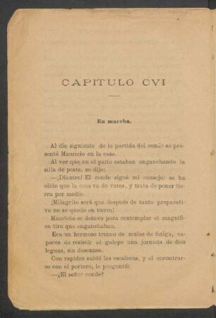 Capítulo CVI - En marcha.