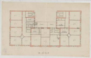 Thiersch, Friedrich von; München; Haus für Handel und Gewerbe - Grundriss 3. OG, Grundriss 4. OG