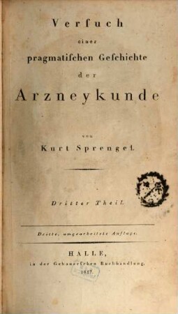 Versuch einer pragmatischen Geschichte der Arzneykunde, 3