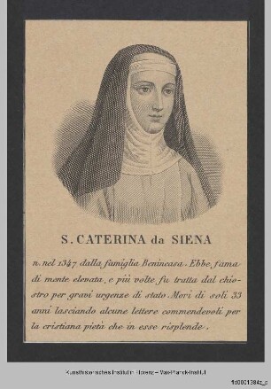 Folge von Bildnissen, Frauenbildnisse : Bildnis der heiligen Katharina von Siena