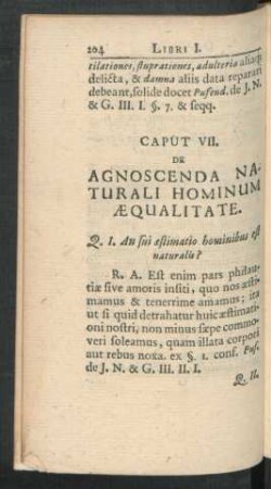 Caput VV. De Agnoscenda Naturali Hominum Aequalitate