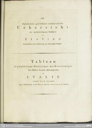 Alphabetisch-geschichtlich-architectonische Uebersicht der merkwürdigsten Gebäude in Italien