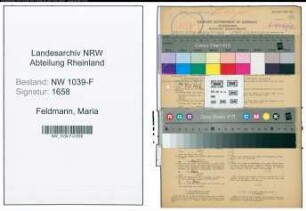 Entnazifizierung Maria Feldmann , geb. 19.07.1902 (Lehrerin)
