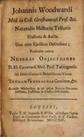 Naturalis Historia Telluris aucta