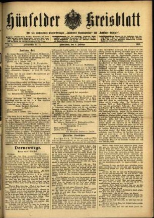 Ausgabe vom Samstag, den 08. Februar 1913.