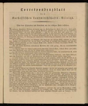 Correspondenzblatt des Kurhessischen Landwirthschafts-Vereins