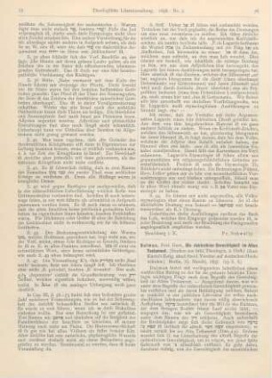 76-77 [Rezension] Dalman, Gust., Die richterliche Gerechtigkeit im Alten Testament