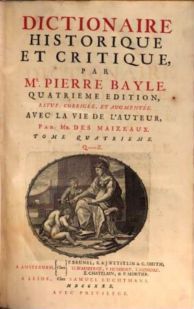 Dictionaire historique et critique. 4, Q - Z