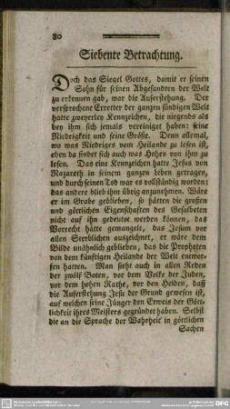 Siebente Betrachtung