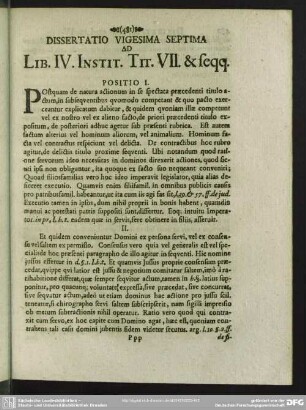Dissertatio Vigesima Septima Ad Lib. IV. Instit. Tit. VII. & seqq.