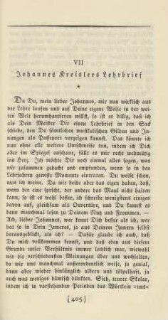 VII. Johannes Kreislers Lehrbrief